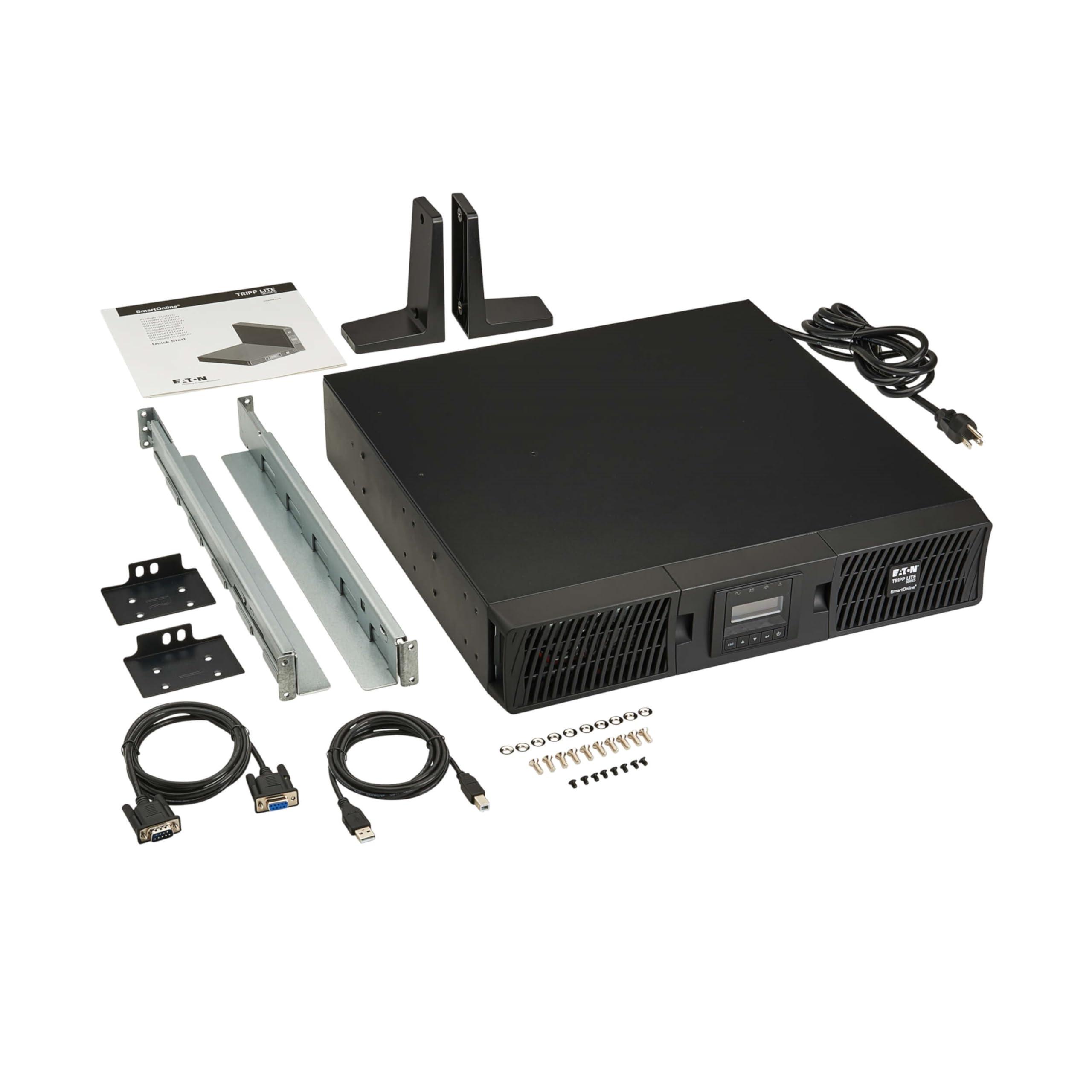 Tripp Lite 120V 1000VA 900W Double-Conversion UPS - 6 Outlets, Extended Run, WEBCARDLX, LCD, USB, DB9, 2U Rack/Tower