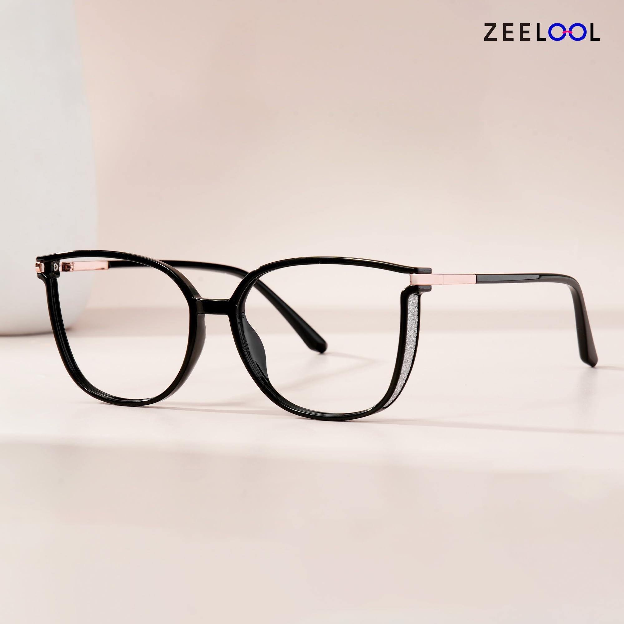 Zeelool Zeelool Blue Light Blocking Glasses, Cat Eye Glasses Frame for Women with Non-prescription Clear Lens Rodz ZTX548130-01 Black