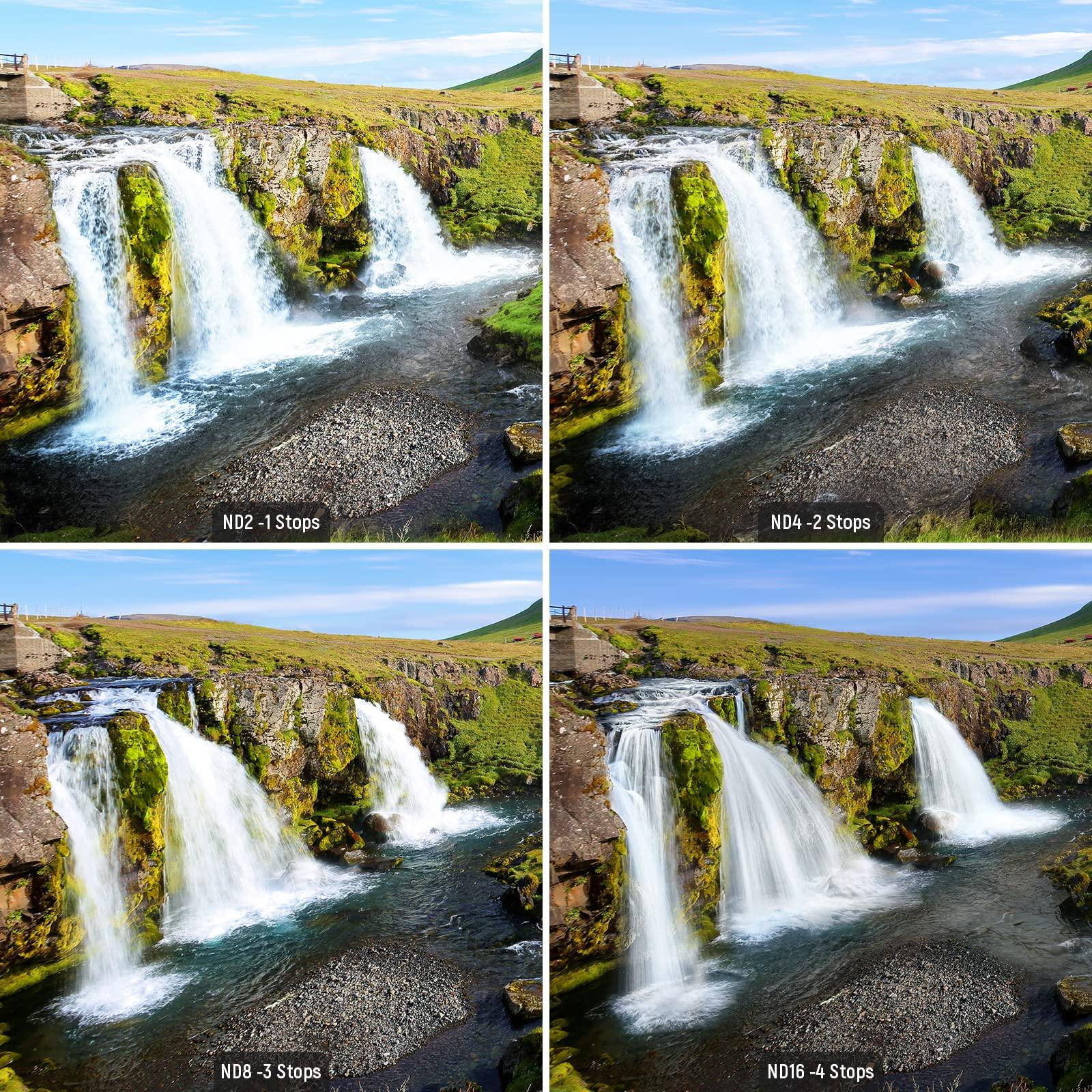 Neewer NEEWER 52mm ND Lens Filter Kit: ND2 ND4 ND8 ND16, Lens Cleaning Pen, Filter Pouch Neutral Density Filter and Accessory Kit Compatible with Canon Nikon Sony Panasonic DSLR Cameras with 52mm Lens