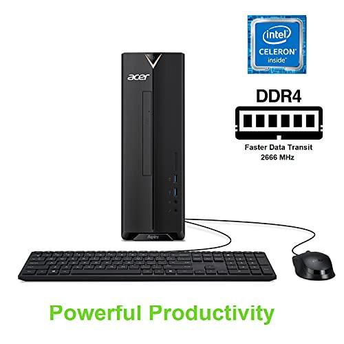 acer Acer Aspire XC-830-UA91 Desktop | Intel Celeron J4125 Quad-Core Processor (Up to 2.7GHz) | 8GB 2400MHz DDR4 | 256GB NVMe M.2 SSD | 8X DVD | Wi-Fi 5 | Bluetooth 4.2 LE | Windows 10 Home