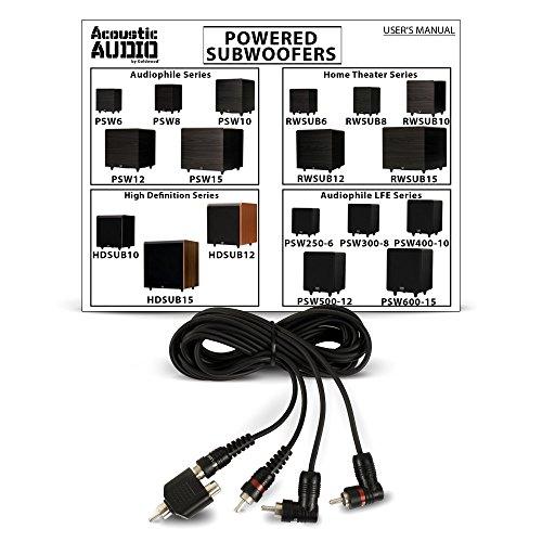 Acoustic Audio by Goldwood Acoustic Audio PSW400-10 Home Theater Powered 10" LFE Subwoofer Black Front Firing Sub,400 Watts