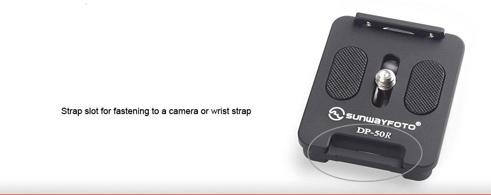 SUNWAYFOTO SUNWAYFOTO DP-50R 50mm QR Plate w Retractable Lip, Compatible with Cameras, Black