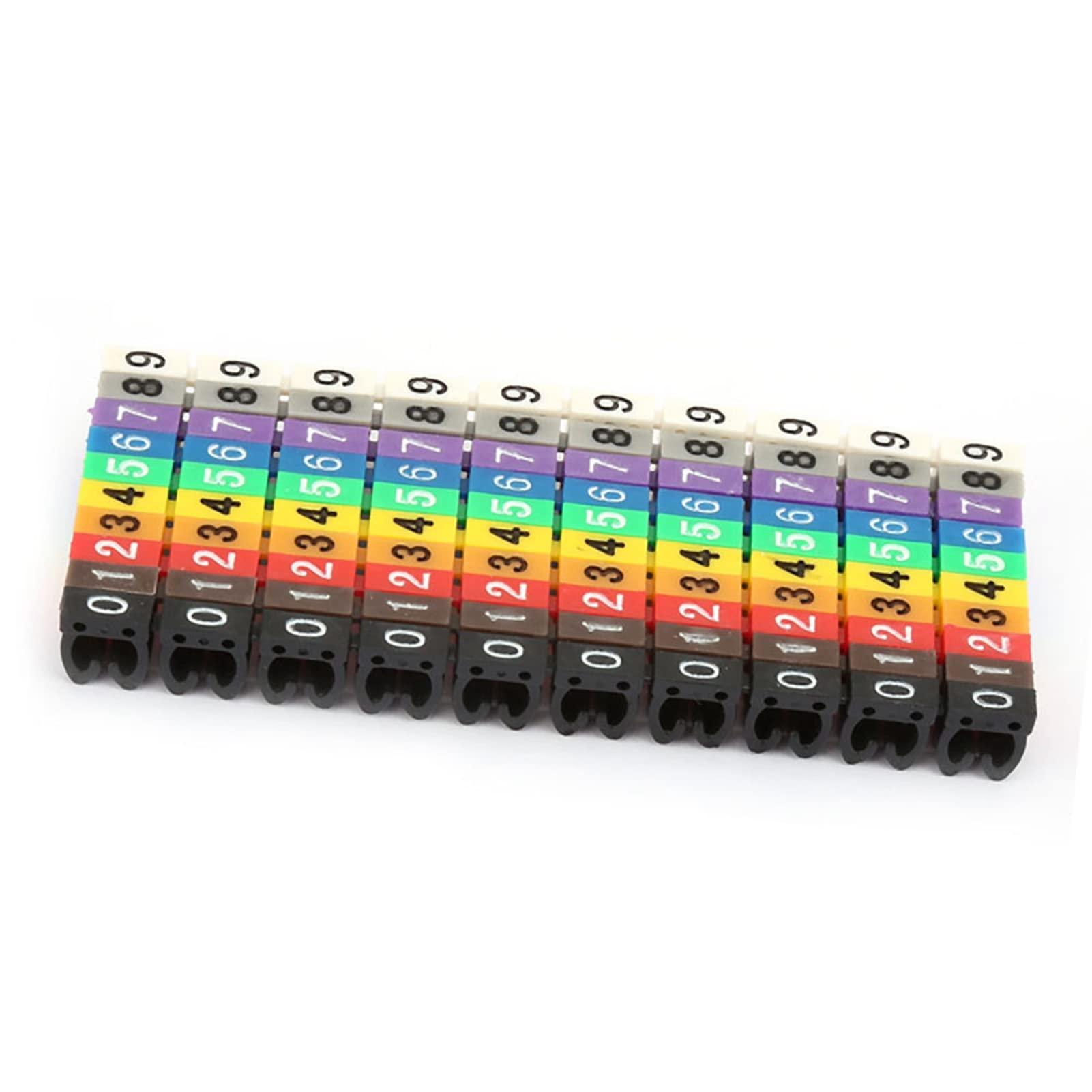 Hyuduo Digital Number Tube Wire Number Label Tube Cable Marker Colorful(100PCS KCM-4MM 4mm), Microcomputer Protection Device
