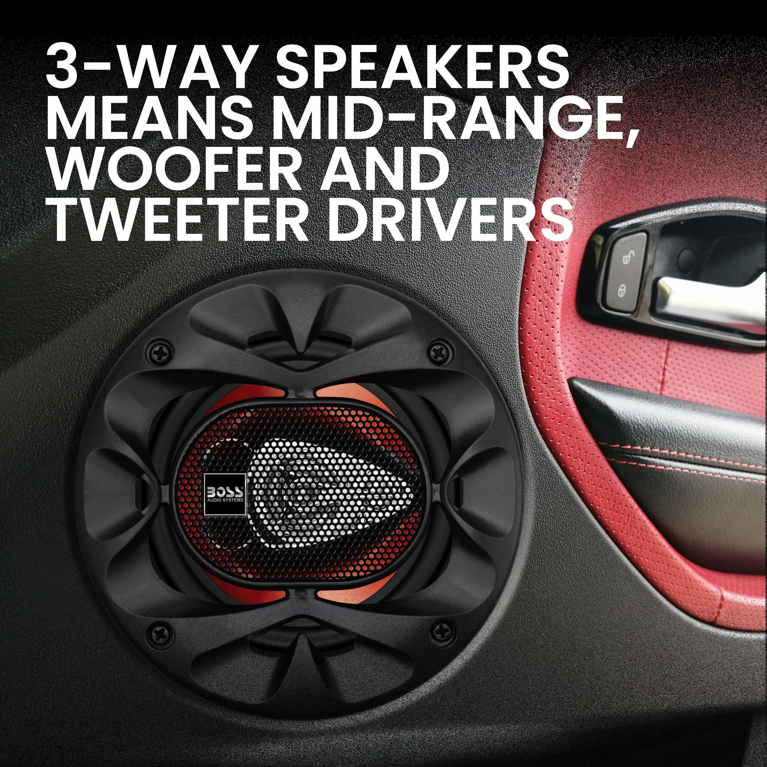 BOSS Audio Systems BOSS Audio Systems CH5530 Chaos Series 5.25 Inch Car Door Speakers - 225 Watts Max (per Pair), Coaxial, 3 Way, Full Range, 4 Ohms, Sold in Pairs, Bocinas para Carro