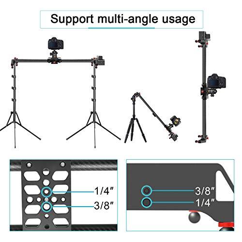GVM Great Video Maker GVM Motorized Camera Slider,31" Wireless Carbon Fiber Dolly Rail Camera Slider with APP Control, Motorized Time Lapse and Video Shot Follow Focus Shot and 120 Degree Panoramic Shooting