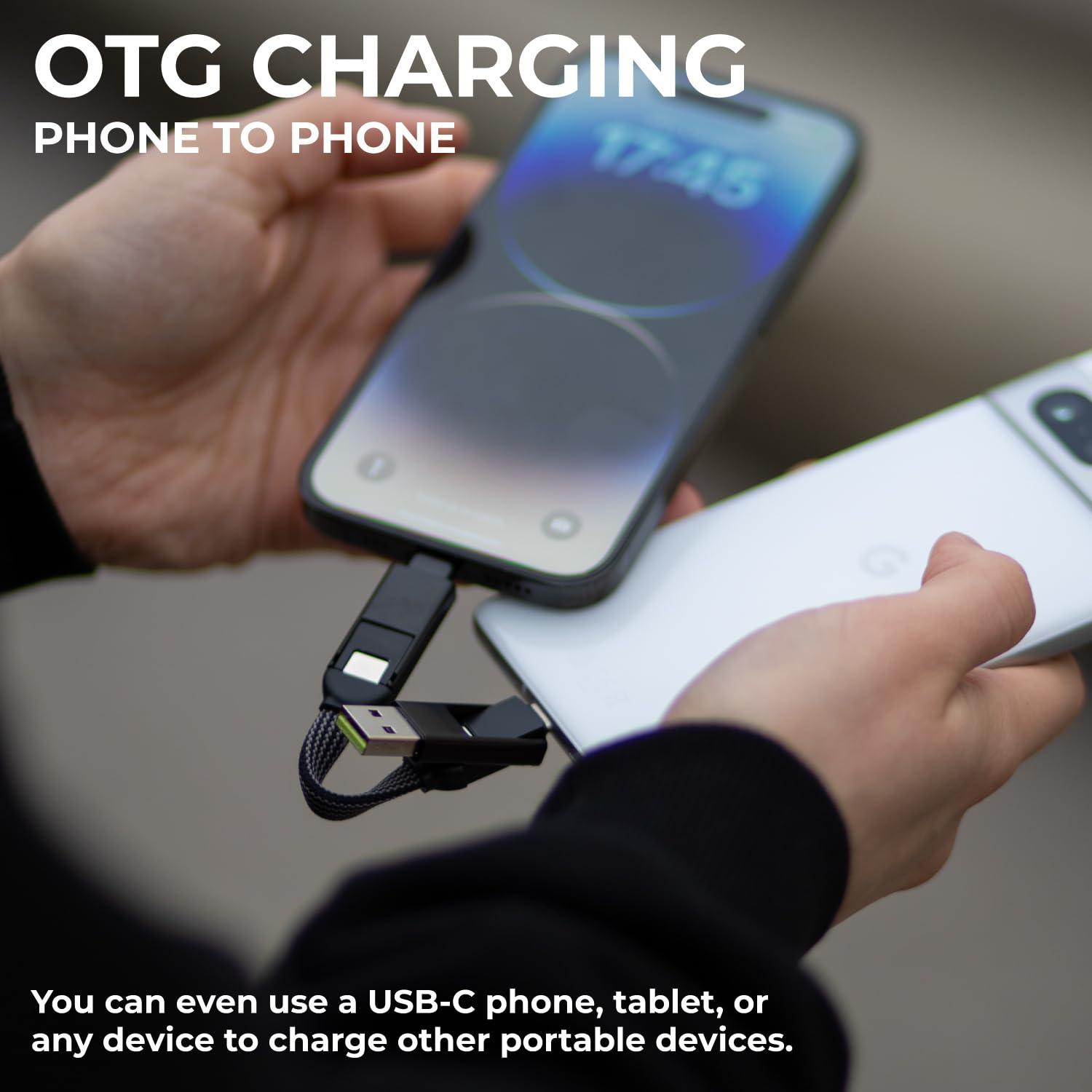 Rolling Square Rolling Square inCharge X, Multi Charging Cable, Portable Keychain Charger Cable, 6-in-1 with 100W Ultra-Fast Charging Power, Saturn Gold, Multi Charger