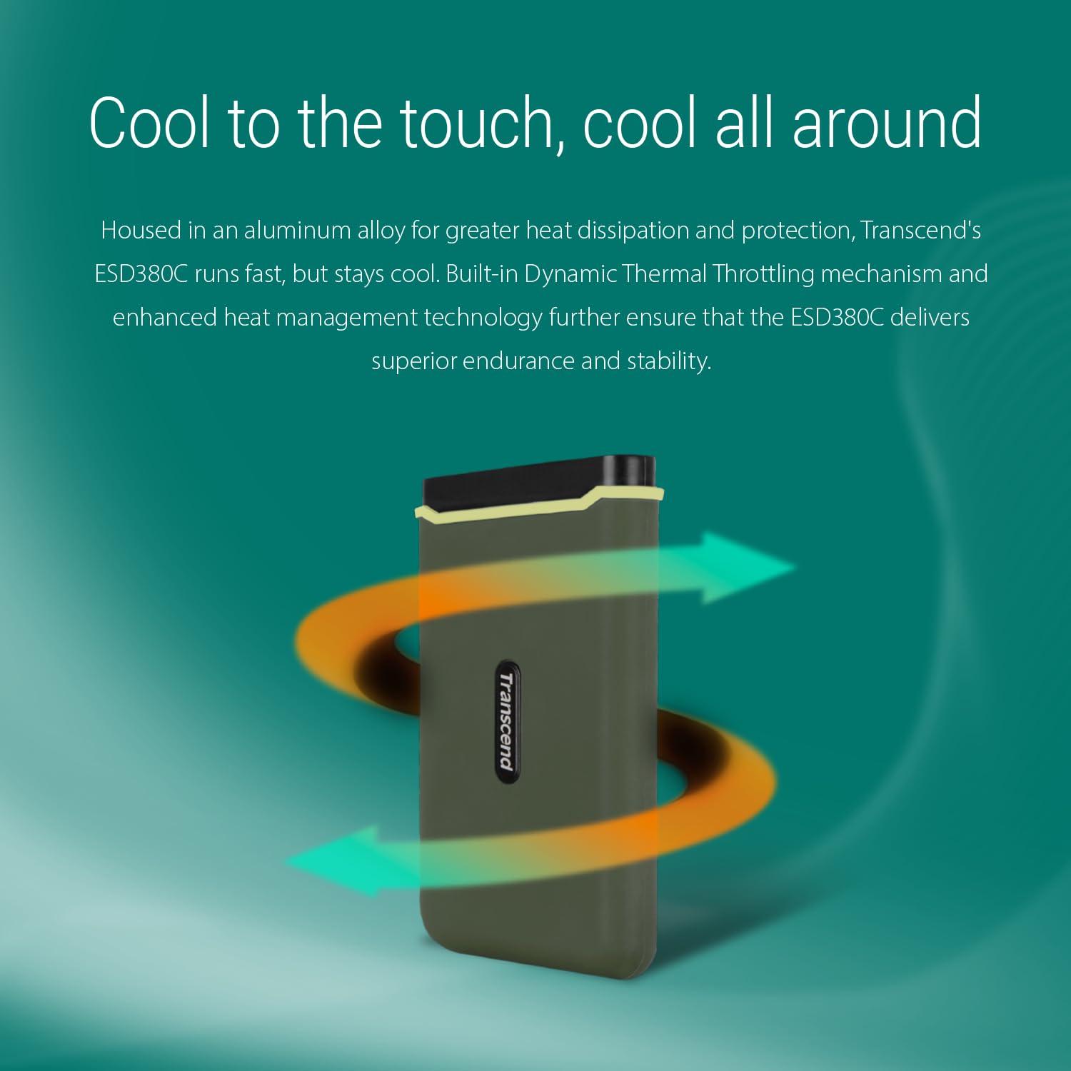 Transcend Transcend 1TB External SSD, Up to 2000MB/s, Portable Hard Drive for Steam Deck/iPhone/iPad/Mac/Windows/Android/Tablets/PS5/PS4/Xbox/Smart TV, USB 3.2 Gen 2 (20Gbps) USB-C & USB-A Cable Portable SSD