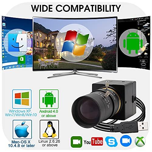 SVPRO SVPRO Webcam 4K Ultra HD Web Camera 10X Optical Zoom Camera with 5-50mm Varifocal Lens, 3840x2160@30fps Super High Definition Cameras for Computers/Laptop/Desktop, Sony IMX415 Sensor USB Camcorder