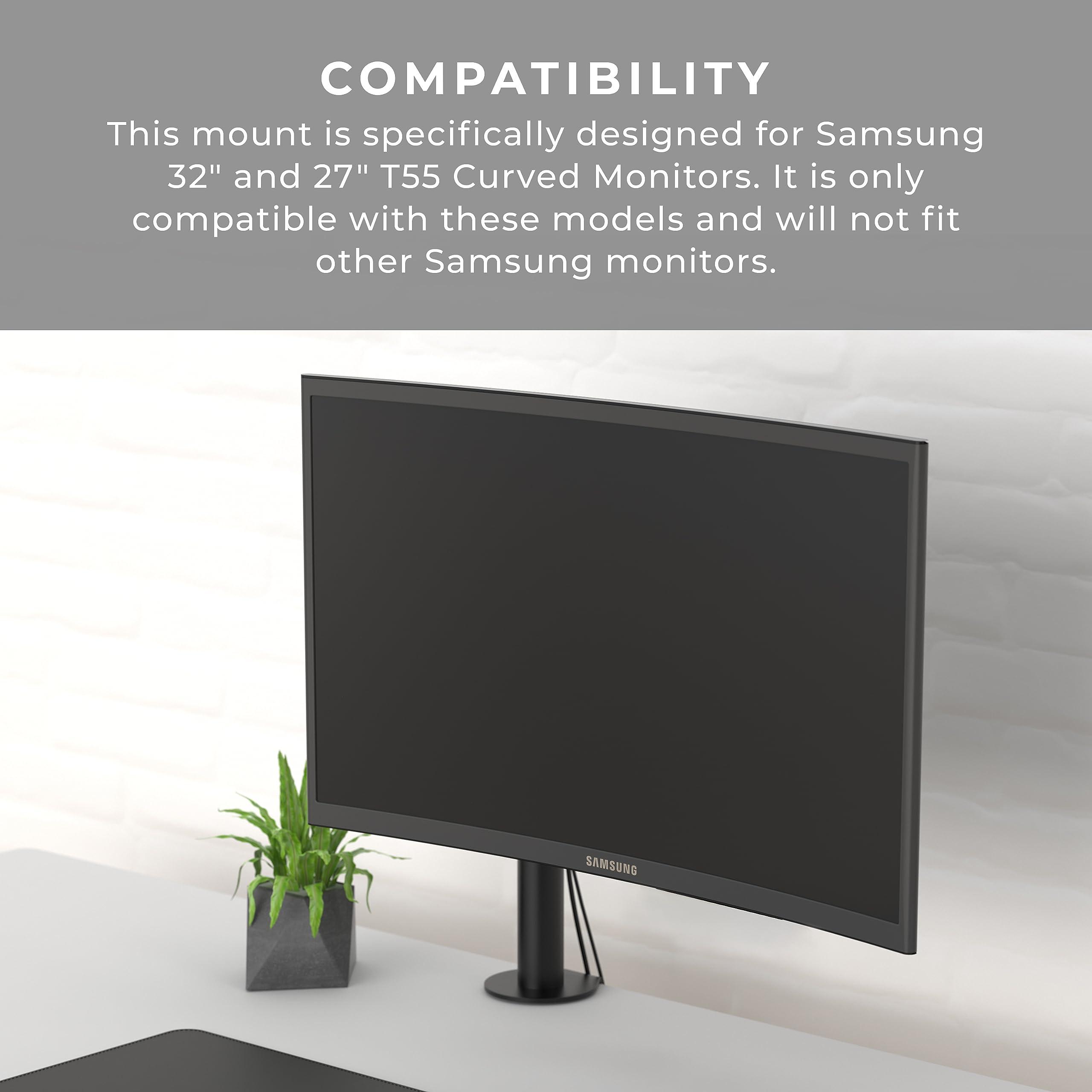HumanCentric HumanCentric VESA Mount Adapter for Samsung Curved Monitor Mount T55 Series 27 and 32 Monitors, VESA Adapter Bracket Mounts Monitor to VESA Stand, Arm, Desk Mount with 75x75 or 100x100 mm Plate