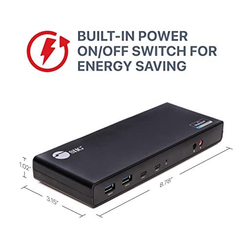 SIIG SIIG USB Type C Dual 4K Docking Station with 60W PD - Dual 4K@60Hz or Single 5K@60Hz Monitor Laptop Dock - DisplayLink - 2 HDMI 2 DisplayPort, 4 USB 3.0 Ports, 2 Type C Ports, Gigabit Ethernet Port