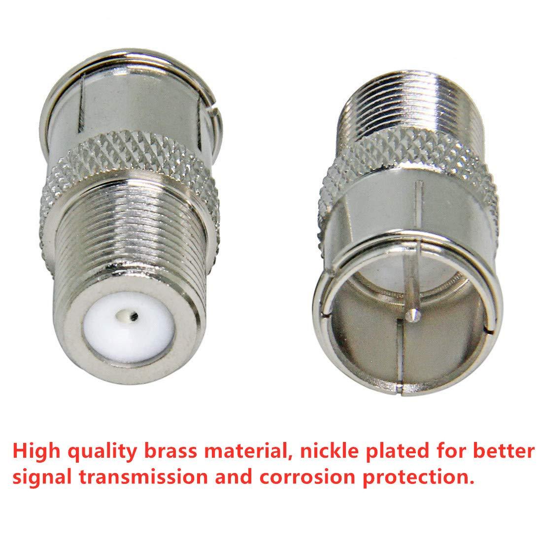 Ullnosoo Coax Quick Connect, 2 Pack Ullnosoo F Type Male to Female Push on Connector Adapter Plug for TV, Antenna, Coaxial Cable, RV Satellite Receiver