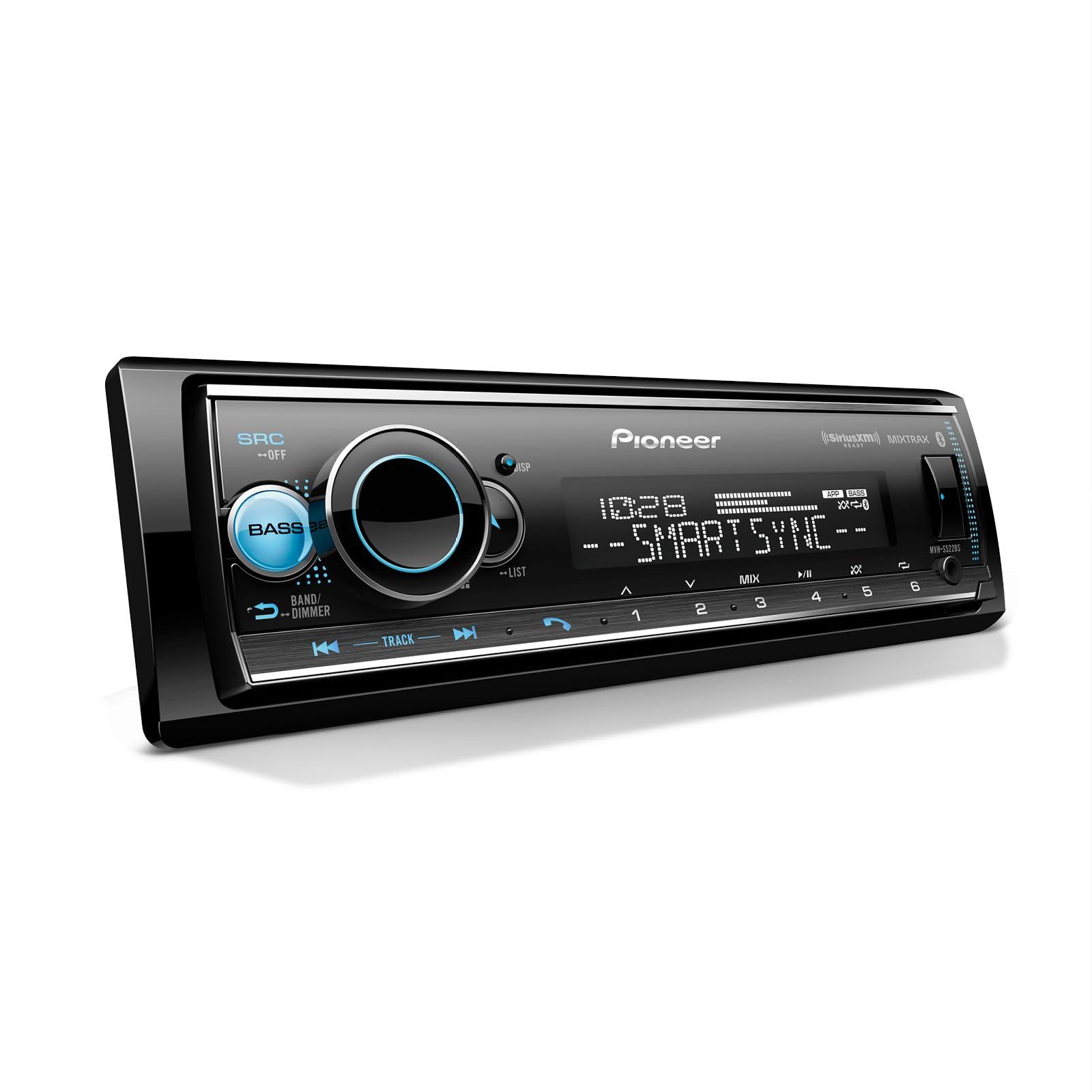 PIONEER Pioneer MVH-S522BS Bluetooth Car Stereo with USB/AUX Inputs, Pioneer Smart Sync, and Hands-Free Calling for Enhanced In-Car Audio Experience
