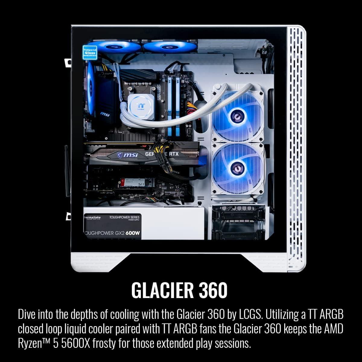 Thermaltake Thermaltake Glacier 360 Gamimg Desktop (Ryzen 5 5600X, RTX 3060, 16GB 3600Mhz RGB DDR4) S3WT-B550-G36-LCS + TGM-V32CQ Gaming Monitor (32in CurveQHD 2K 1440P, 170 Hz Refresh Rate) GM-GCE-32CEQB-US