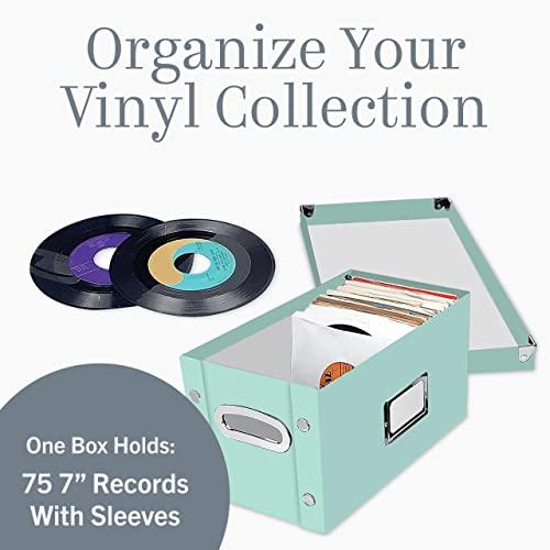Snap-N-Store Snap-N-Store Vinyl Record Storage Box - 7"/45 RPM - 1 Pack Crate Holds up to 75 Vinyl Albums - Mint