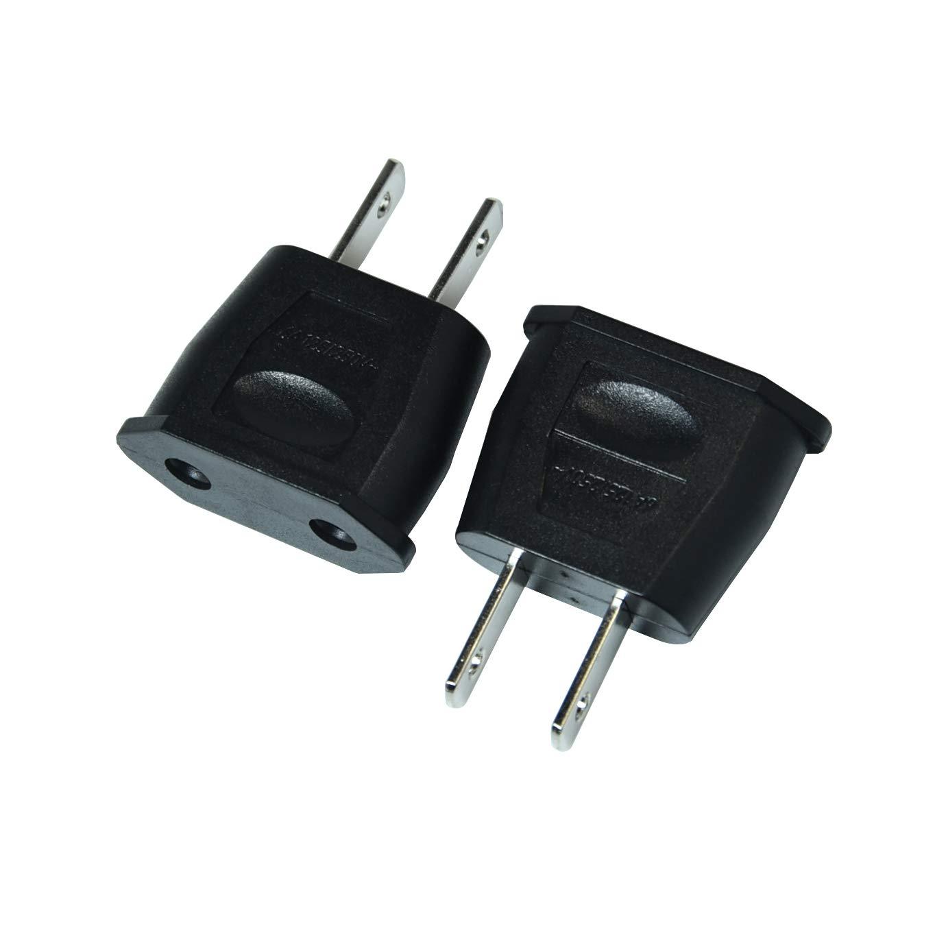 FILSHU EU Euro Europe to US USA Power Jack Wall Plug Converter Travel Adapter Adaptor (10 PCS)