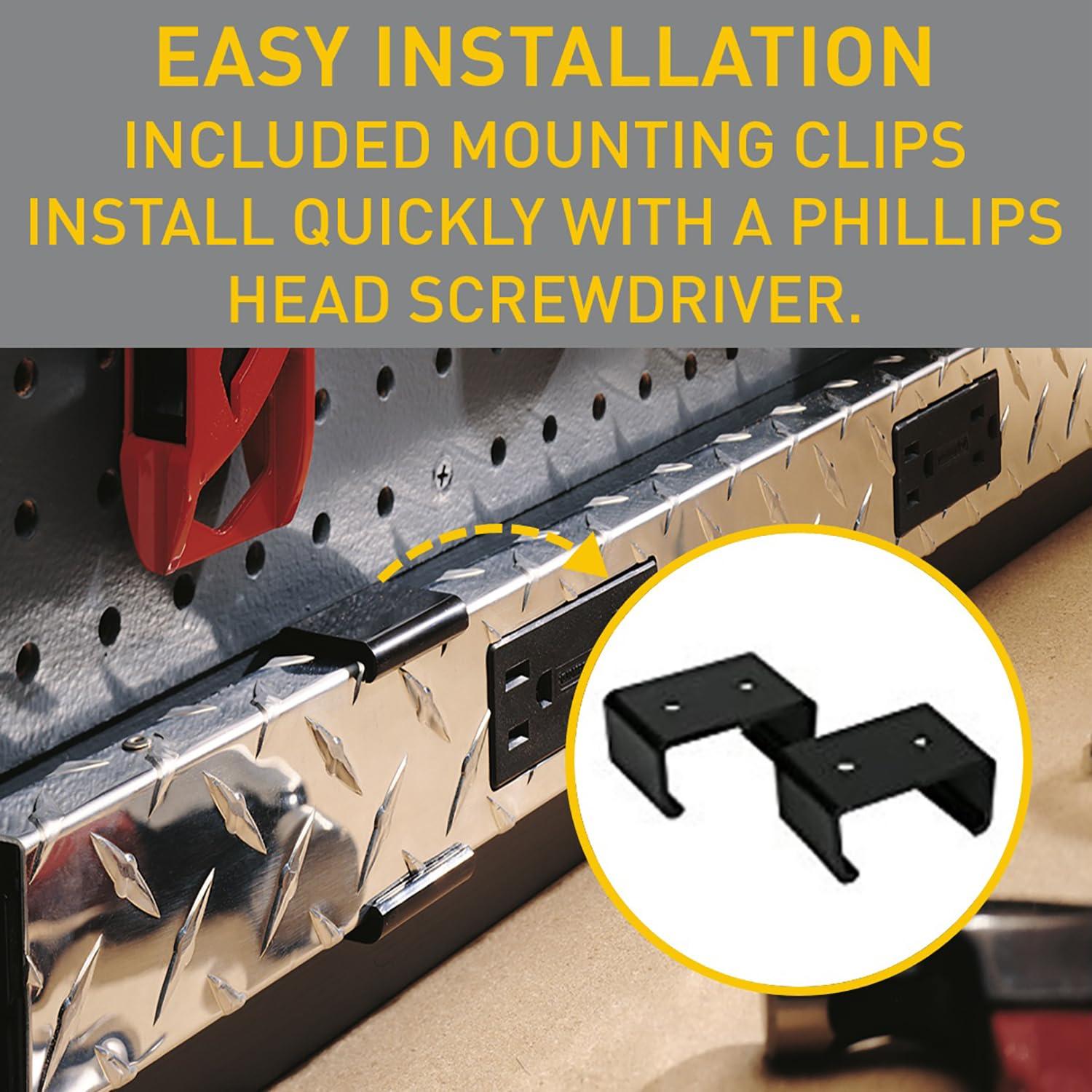 Legrand Legrand - Wiremold Power Strip, 10 Outlet Wall Mount Power Strip, Under Counter Power Strip, 4 Foot Wiremold Power Pole with Diamond Plate Power Strip Garage, PM48TC