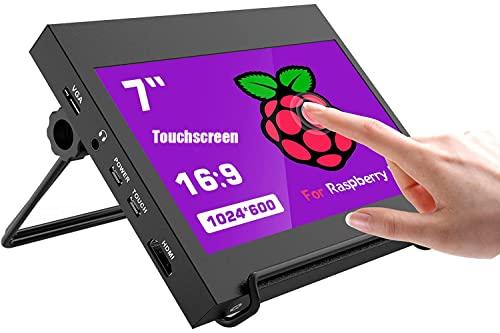 Chnia OEM PONPY 7" Raspberry Pi Touchscreen Monitor USB/HDMI Portable Monitor Capacitive Pi Display for PC Phones Raspberry Pi 4B 3B+ 3B 3A+ 2B B+