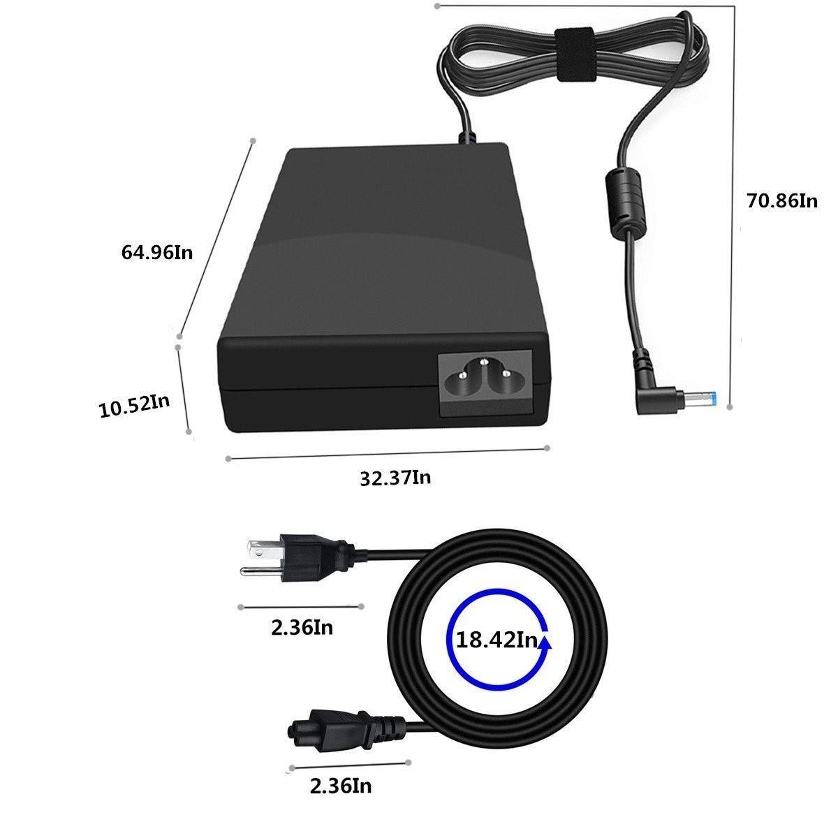 DTDR 150W Genuine AC Charger Fit for 150W HP Zbook 15 G3 G4 G5 G6, Pavilion 15 17/ADP-150XB B 19.5V 7.7A Zbook Gaming Laptop Adapter 4.5 * 3.0mm Blue tip (Compat hp 135WPW)