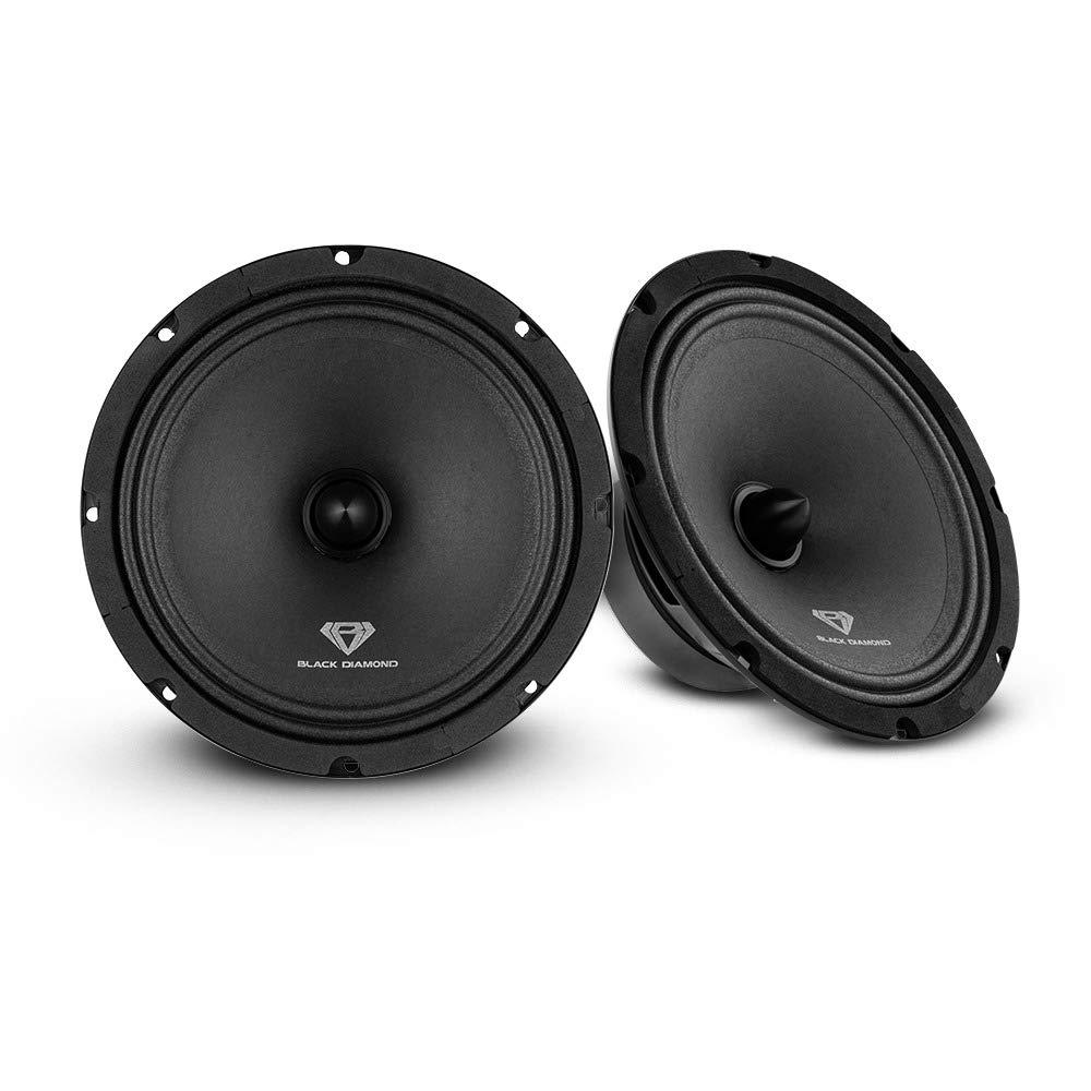 BLACK DIAMOND Pair of Black Diamond 8" 140 Watts 4-Ohm Mid-Range Speakers with Bullet