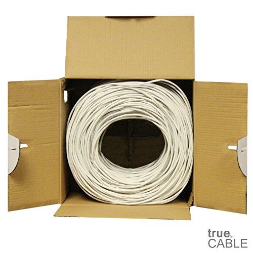 TRUE CABLE trueCABLE Cat5e Riser (CMR), 1000ft, White, 24AWG 4 Pair Solid Bare Copper, 350MHz, PoE++ (4PPoE), ETL Listed, Unshielded Twisted Pair (UTP), Bulk Ethernet Cable
