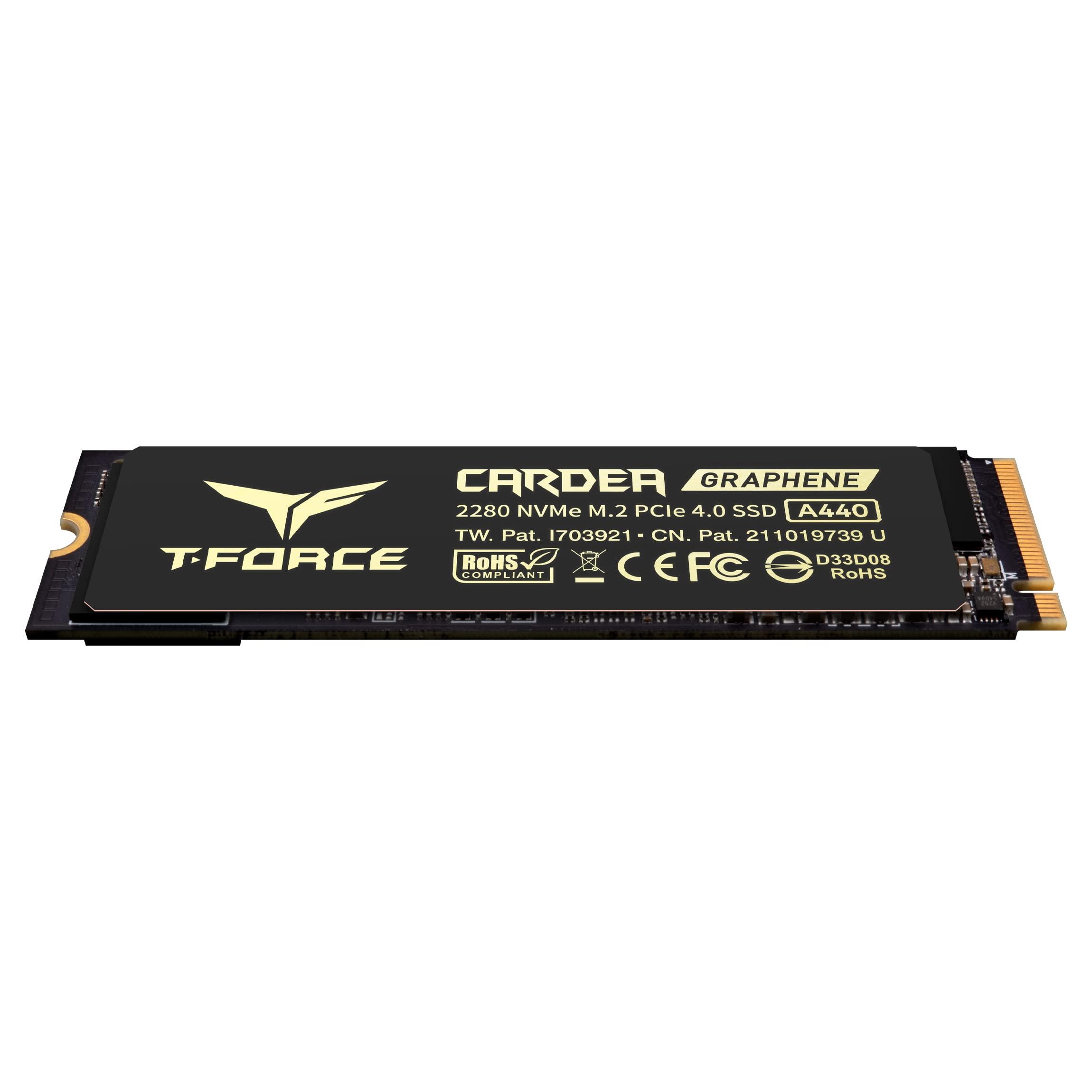 TEAMGROUP TEAMGROUP T-FORCE A440 Aluminum Heatsink 2TB DRAM SLC Cache 3D NAND TLC NVMe PCIe Gen4x4 M.2 2280 Internal SSD R/W 7000/6900 MB/s TM8FPZ002T0C327