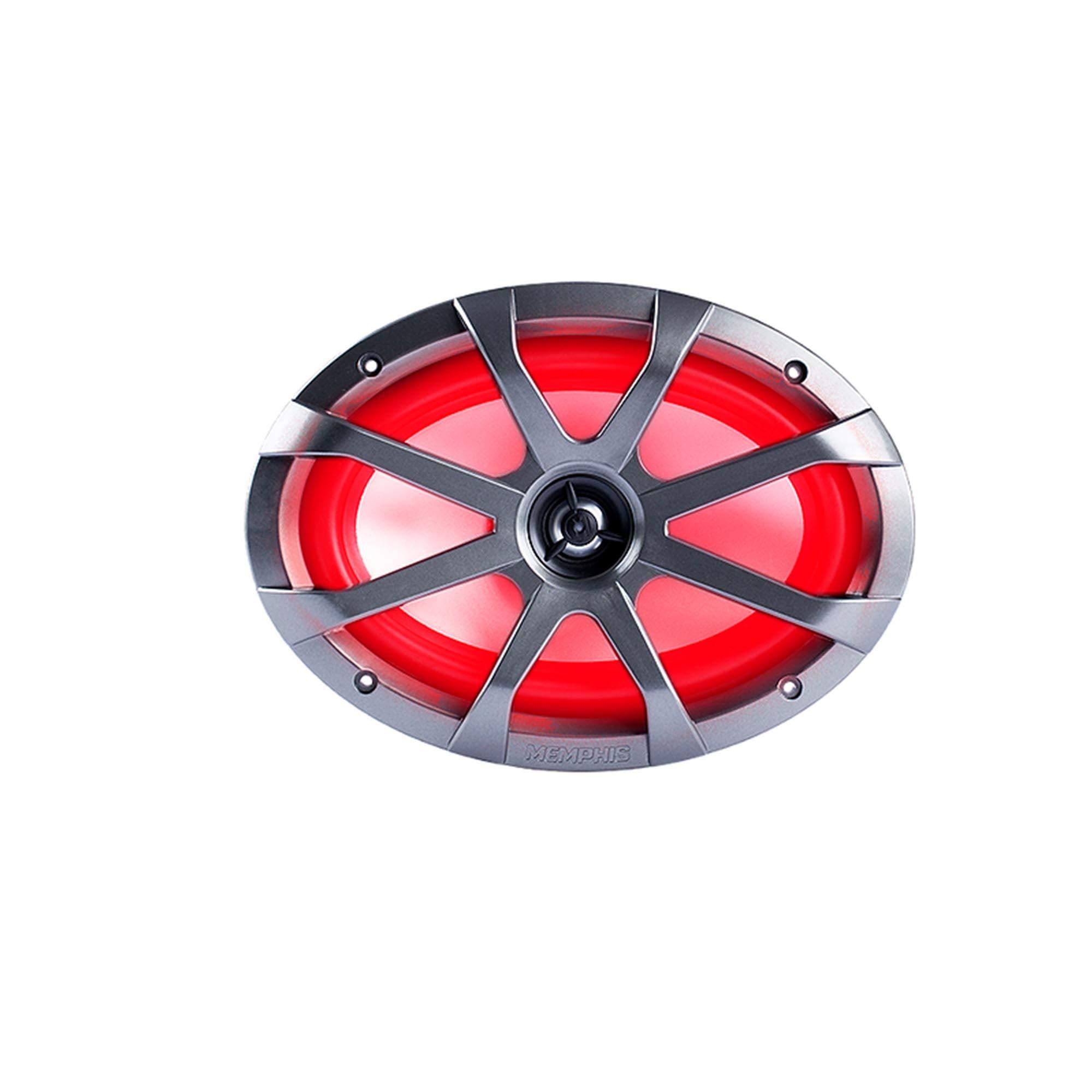 Memphis Audio Memphis Audio MXA69L MXA 6x9 Marine Grade Coaxial Speakers w/RGB LED - Pair