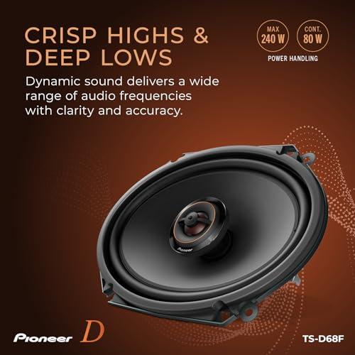 Pioneer Car Electronics PIONEER TS-D68F 2-Way Car Audio Speakers, Full Range, Clear Sound Quality, Easy Installation and Enhanced Bass Response, 6 x 8 Speakers