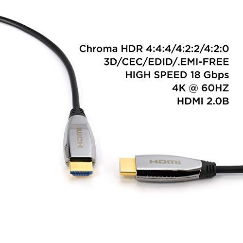 THE CIMPLE CO THE CIMPLE CO 10 Feet, 4K Fiber Optic HDMI Cable, Ultra High Speed Fiber Optic 18Gbps 4K @ 60Hz, 4:4:4 HDR, HDCP, ARC, 3D and More - Hybrid HDMI with Gold Connectors