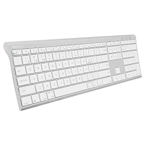 Macally Macally Aluminum Silver Wireless Keyboard with an Ergonomic Silver Laptop Stand, Better Your Workspace
