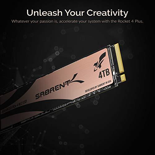SABRENT SABRENT 4TB Rocket 4 Plus NVMe 4.0 Gen4 PCIe M.2 Internal SSD Extreme Performance Solid State Drive R/W 7100/6600MB/s (SB-RKT4P-4TB)