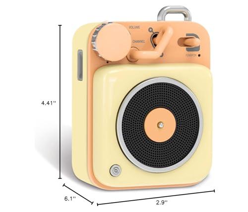 Muzen Muzen Mini Bluetooth Speaker, Button Portable Metal Small Cute Wireless Speaker, Rechargeable HiFi Loud Volume Audio Speaker with Portable Lanyard and Gift Box, Classic Retro Decor Gift