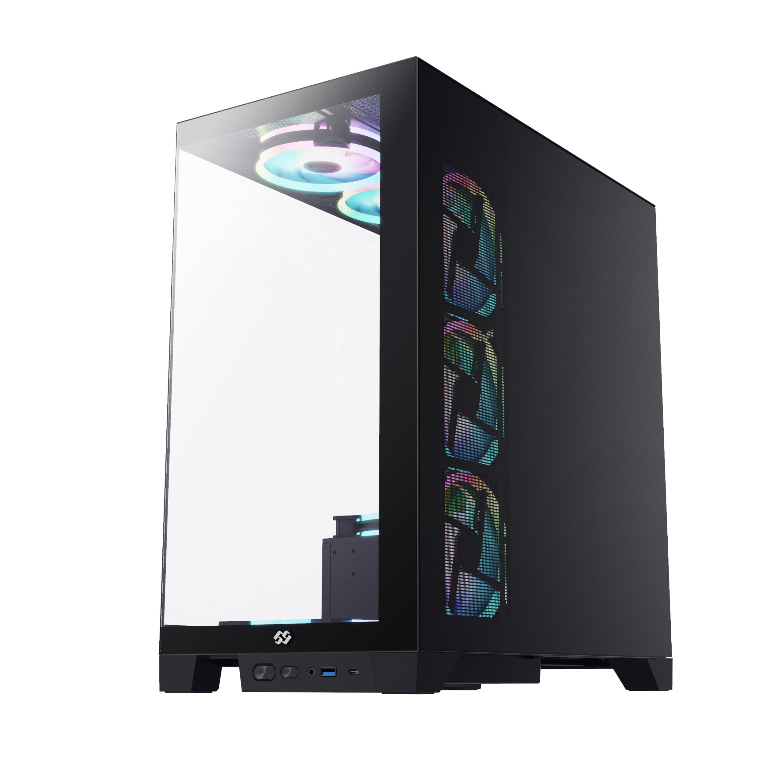 Bluegears Bluegears Bgears b-Pellucid ATX Gaming PC Case. Front and Side Tempered Glass Design with Built in USB C Port. (Fans are Sold Separately!!).