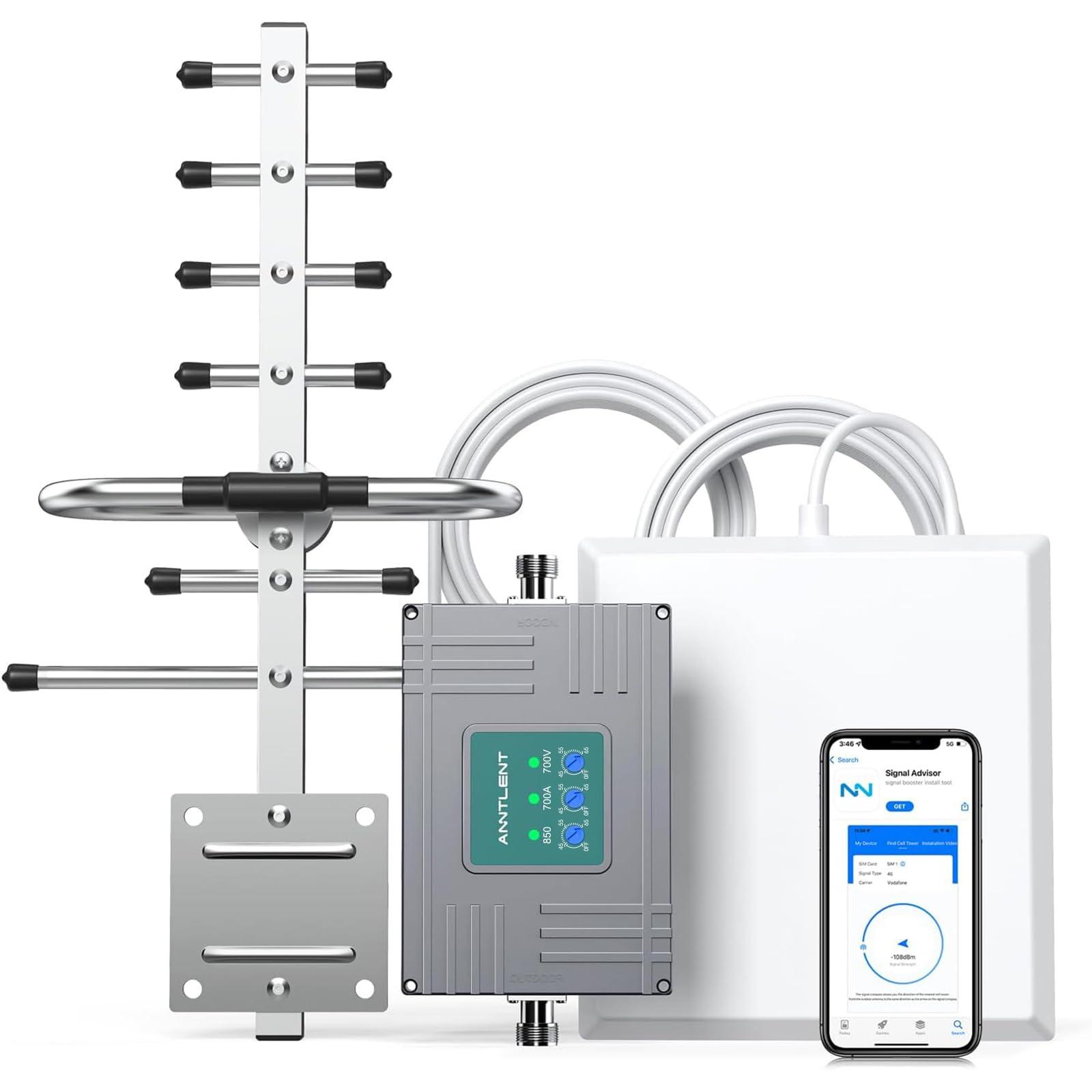 ANNTLENT Cell Phone Signal Booster for All Carriers on Band 5/12/13/17 | Up to 4,500 Sq Ft | Boost 5G 4G& LTE Signal for Verizon, AT&T, T-Mobile & More | FCC Approved