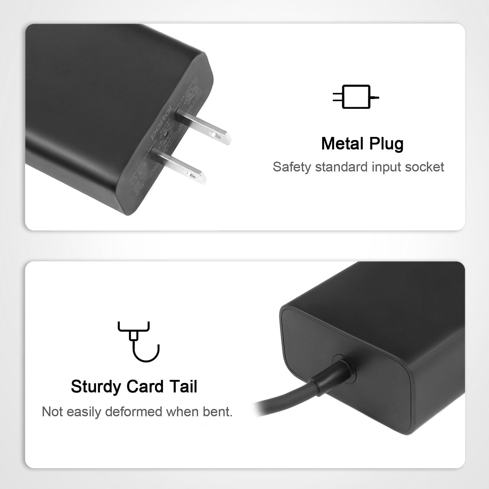 JUYOON JUYOON 24W Charger Compatible with Facebook meta Portal tv Power Cord 899-00081-02 899-00081-13 am24a-120f (only for Portal tv not fit Portal Display)