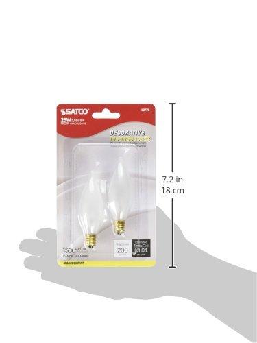 Satco Satco Products S3778 120-Volt 25CA8 Candelabra Base Turn Tip Frosted Light Bulb