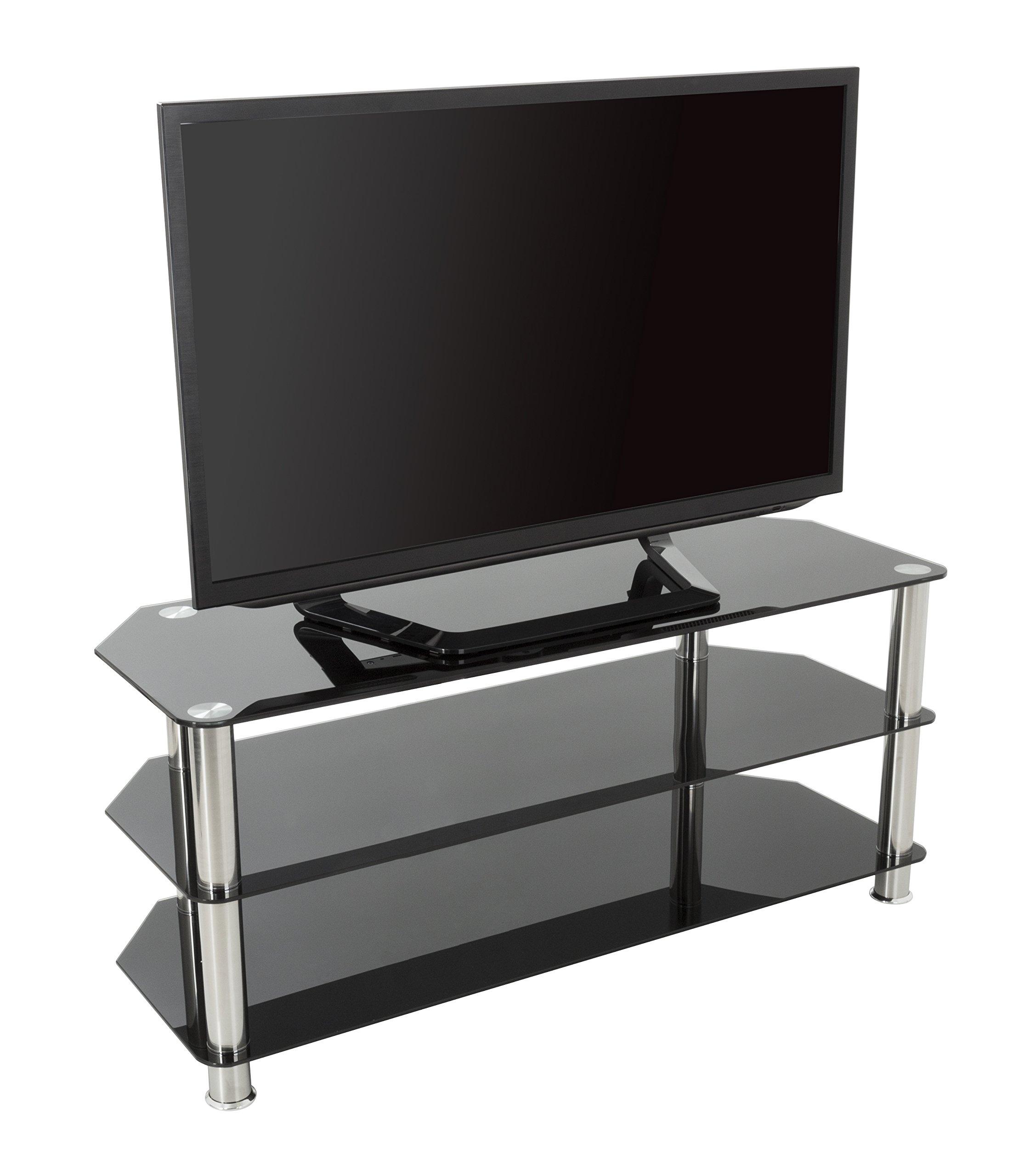 AVF AVF Transitional Steel and Glass TV Stand for up to 50\" TVs in Black/Chrome