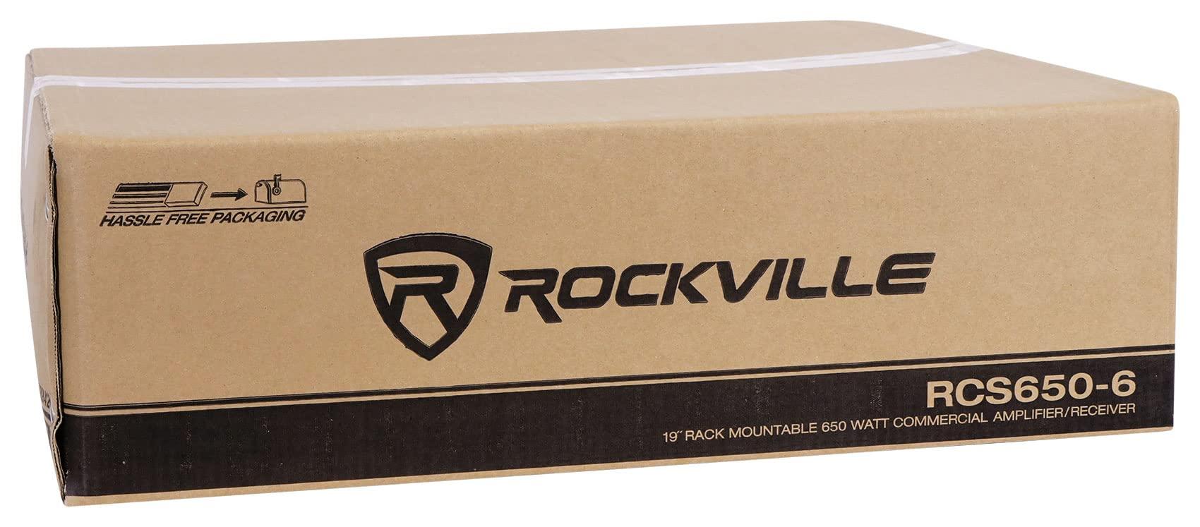 Rockville Rockville RCS650-6 650 Watt 6 Zone 70V Commercial Amplifier, Bluetooth, 3 Mic Inputs, Perfect for Restaurants, Bars, Cafs, Schools, Lounges