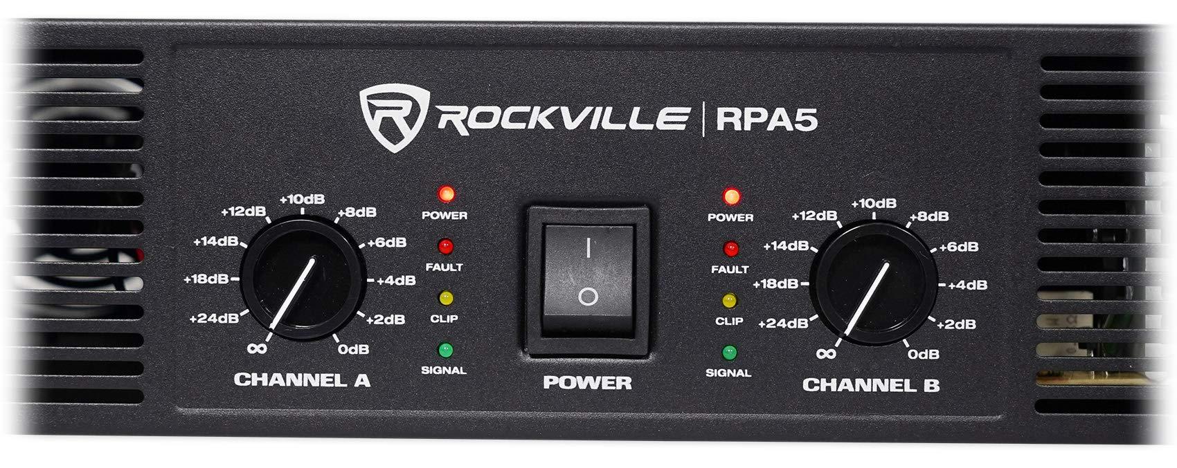 Rockville Rockville RPA5 1000W Peak / 400W RMS 2-Channel Power Amplifier, Rack Mountable - Perfect for Live Sound, Pro Audio, DJs