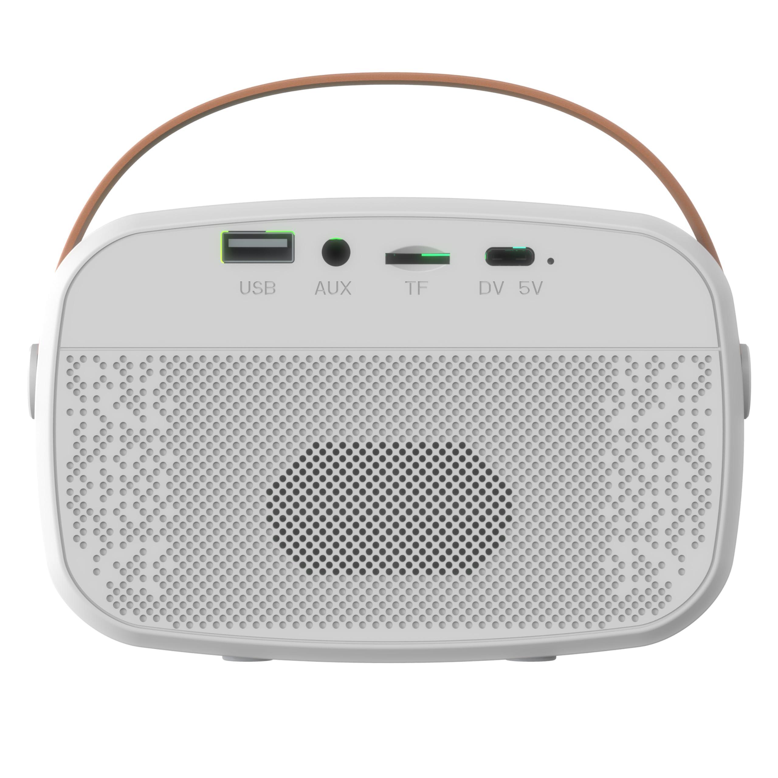 Supersonic IQ Sound IQ-908K Mini Karaoke Bluetooth Speaker with Wireless Microphone, RGB Lights Surround, Fun Voice Changing in Rechargeable Compact, and Portable Design Ideal Gifts for Kids and Adults (White)