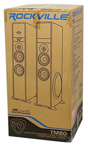 Rockville Rockville TM80C Cherry Powered Home Theater Tower Speakers 8" Sub/Bluetooth/USB