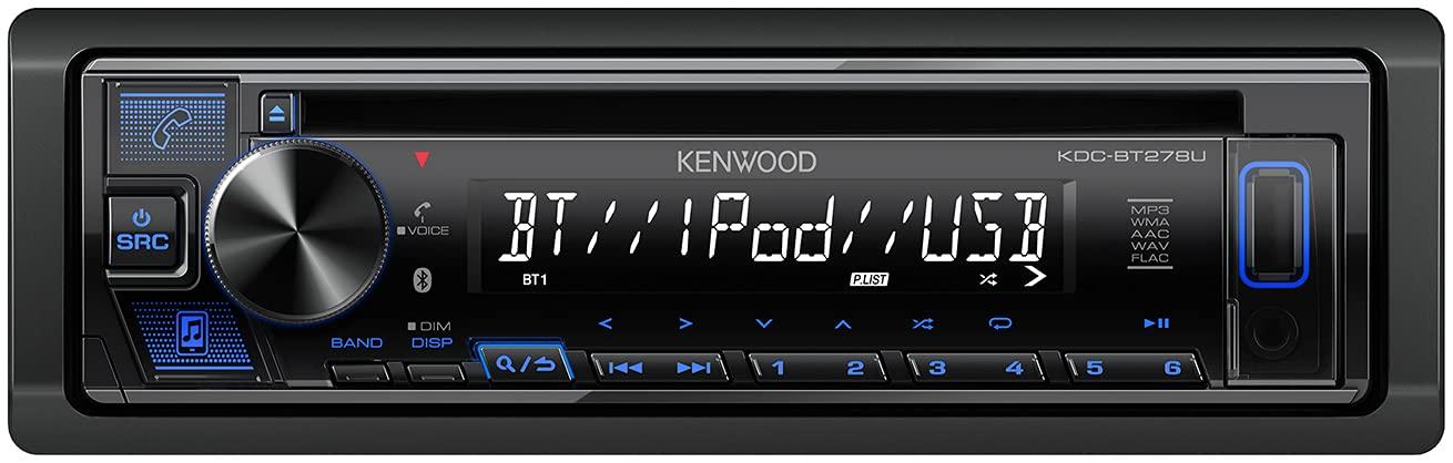 Kenwood KENWOOD KDC-BT278U CD Car Stereo w/ Bluetooth, Single DIN, App Control & AM/FM Radio, USB Port, AUX Input
