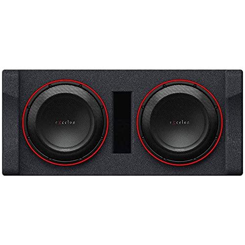 Kenwood Kenwood Excelon P-XW1221DHP 2-ohm Ported Enclosure with Two 12\" Subwoofers | Dual 12\" Preloaded High Power Subwoofer Enclosure