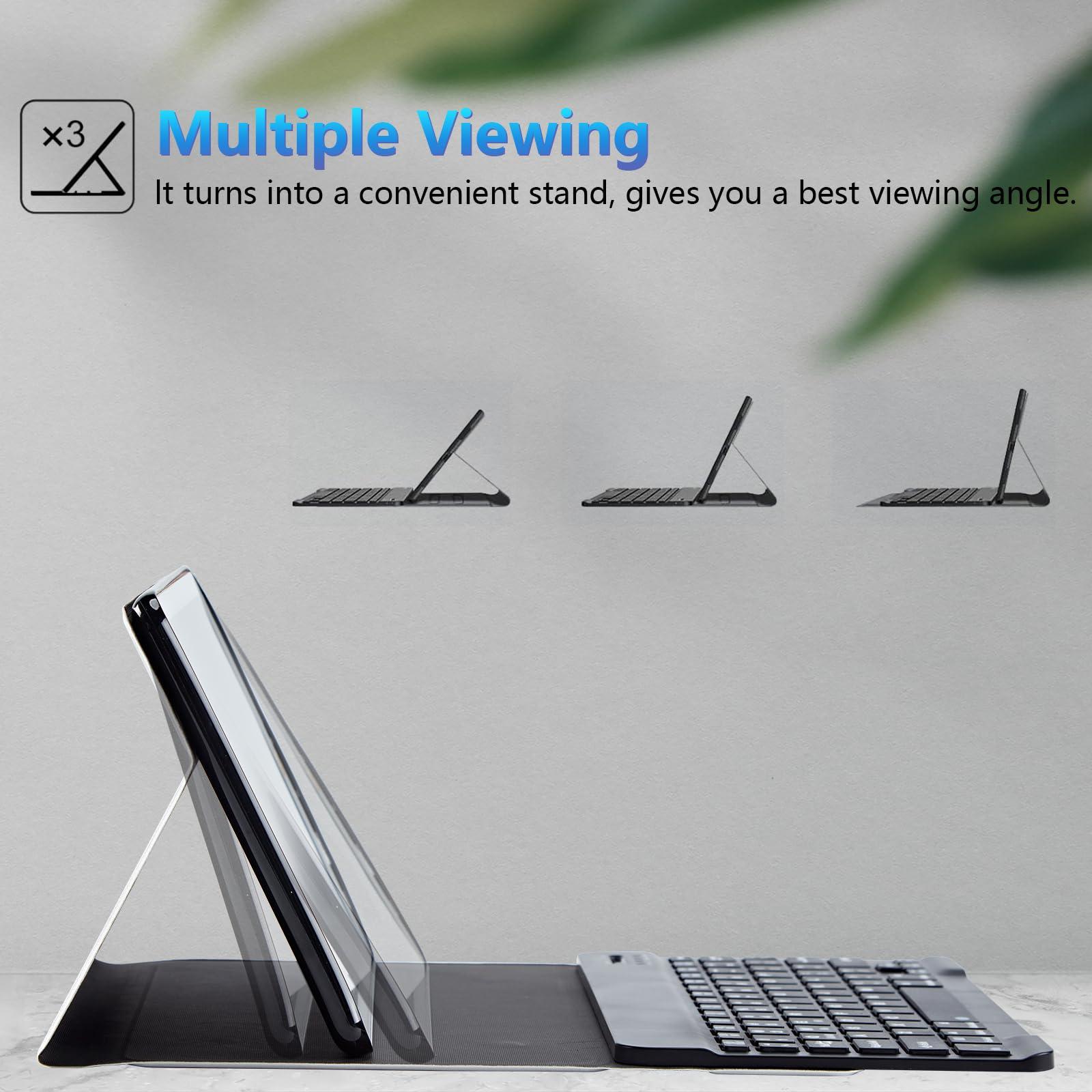 BREIDMKFM BREIDMKFM Keyboard Case for Samsung Galaxy Tab A8 10.5 Inch SM-X200/X205/X207, Galaxy Tab A8 2022 Smart Tablet Cover with Detachable Wireless Bluetooth Keyboard, Dragonfly Peony