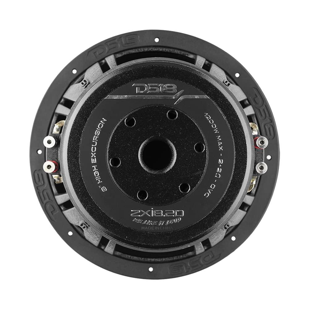 DS18 DS18 ZXI8.2D High Excursion 8" Car Audio Subwoofer 1200W Watts DVC 2-Ohms Quad Stacked Magnets. High Performance Bass for Vehicle Stereo Sound System (1 Subwoofer)