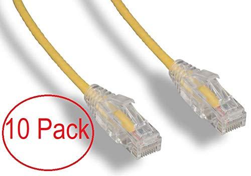 RiteAV RiteAV - Ultra Slim, Fluke Tested Cat 6A High Density Network Ethernet Cable - Yellow - 6ft (10 Pack)