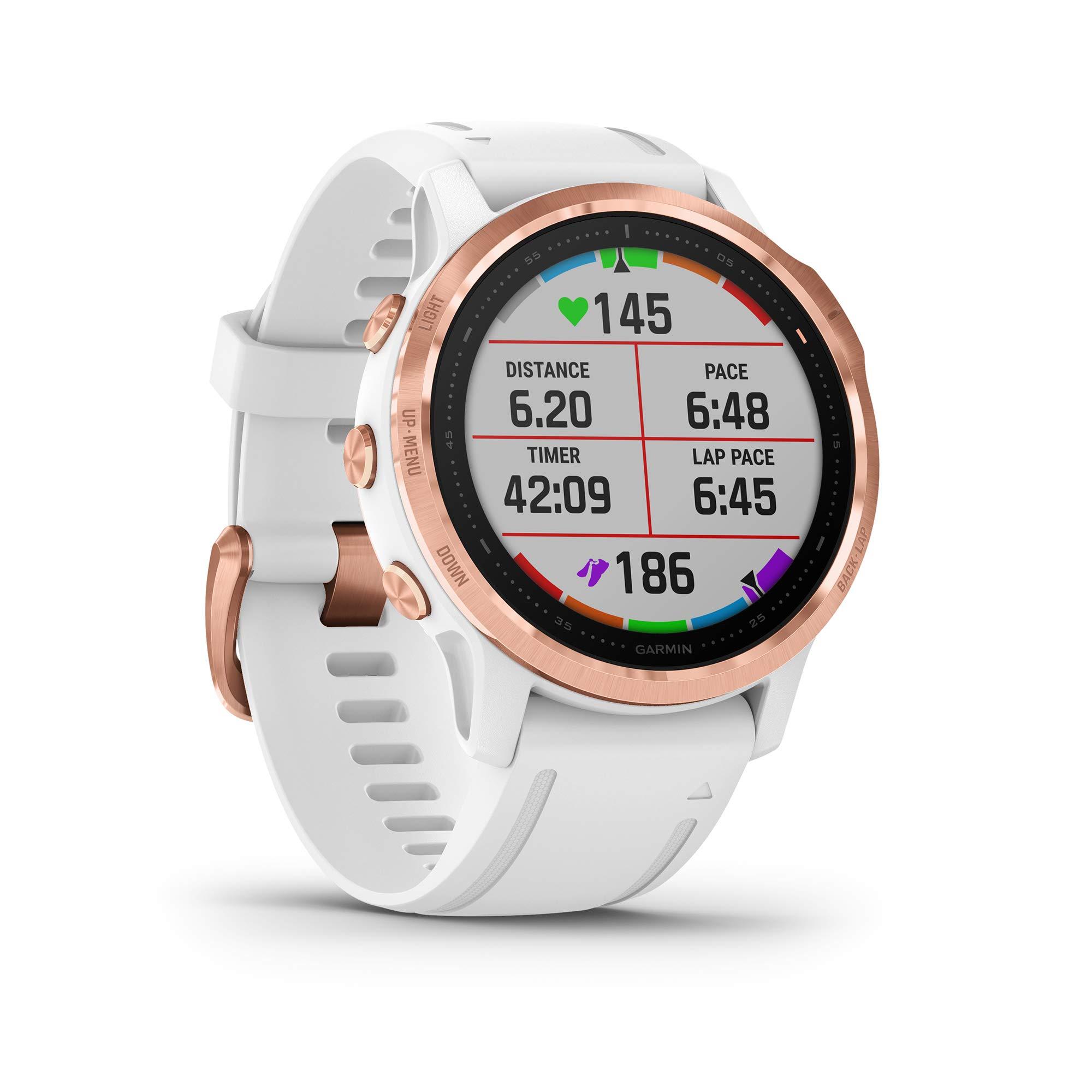Garmin Garmin Fenix 6s pro GPS Watch - Rose Gold with White Band
