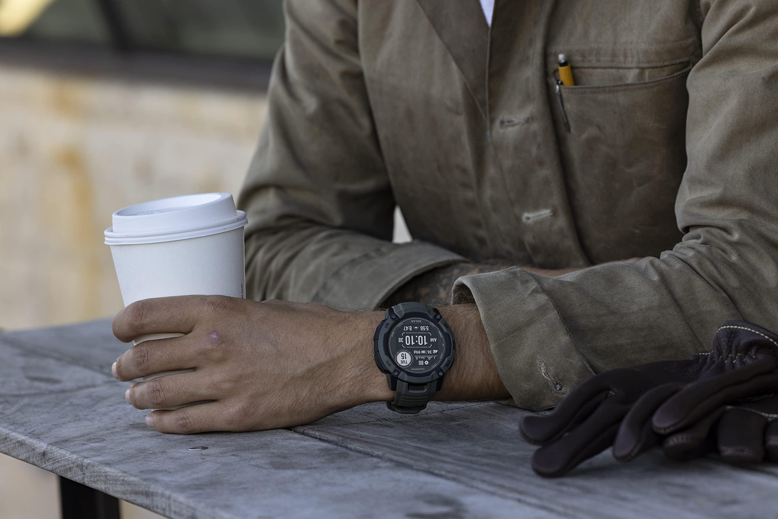 Garmin Garmin Instinct 2X Solar, Rugged GPS Smartwatch, Built-in Flashlight, Solar Charging Capability, Multi-Band GNSS, Whitestone