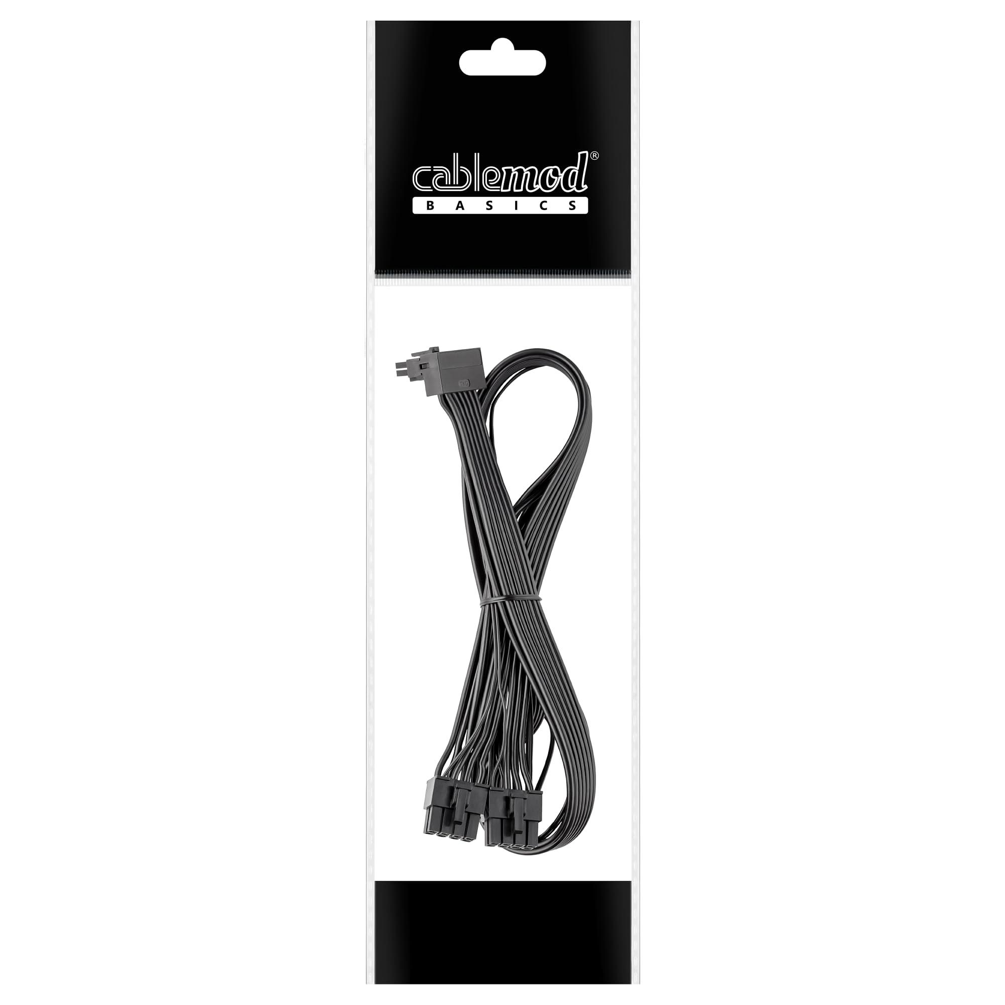 CableMod CableMod Basics RT-Series 12VHPWR 90 Degree StealthSense PCI-e Cable for ASUS/Seasonic/Phanteks - Variant A (Black, 16-pin to Dual 8-pin, 60cm)