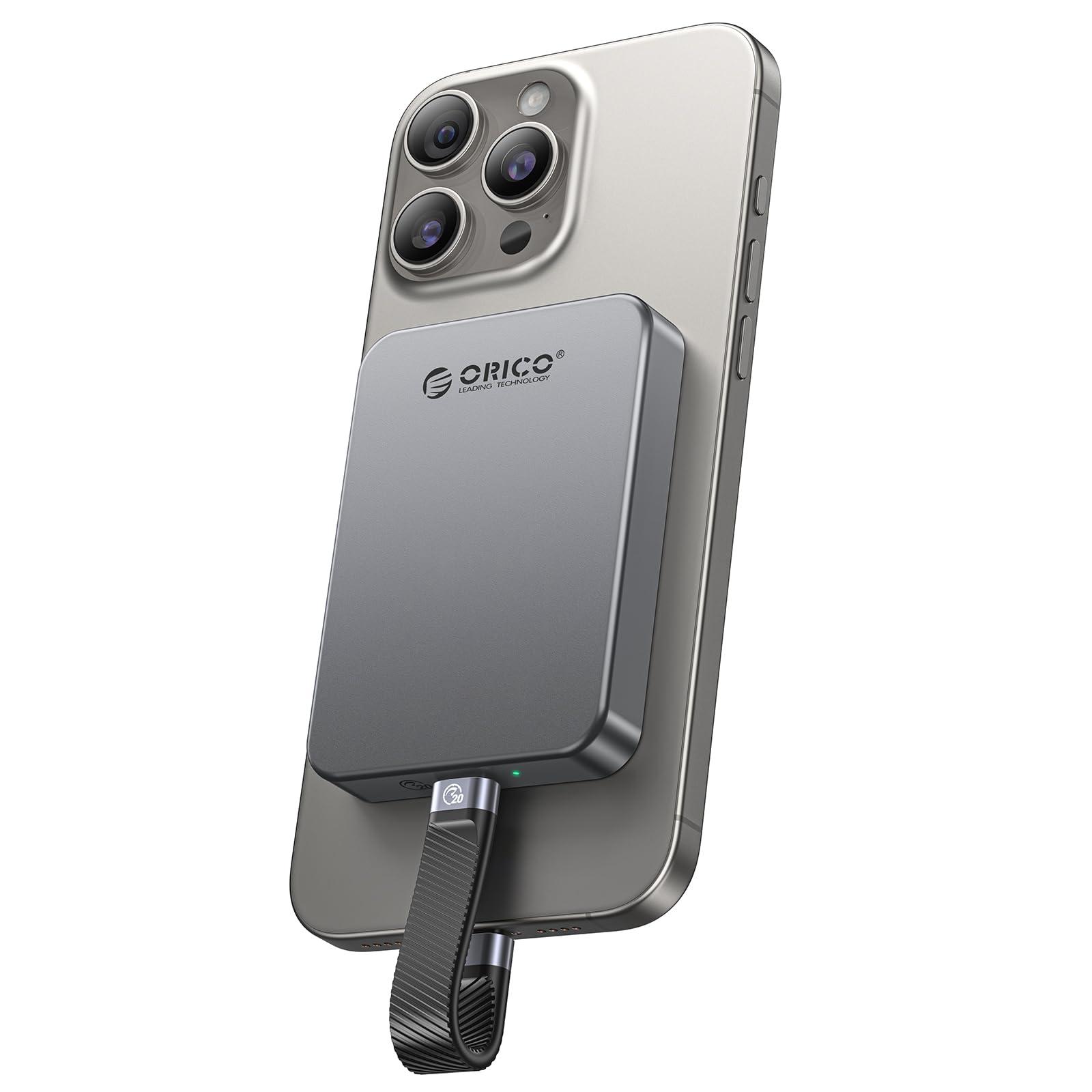 ORICO ORICO 1TB Magnetic Portable SSD, Aluminum Alloy, 4K 120 fps ProRes HDR Record and Store, Up to 2000MB/s, External Solid State Drive, Compatible with iPhone 16 Pro Max, Tablet, Computer - K20