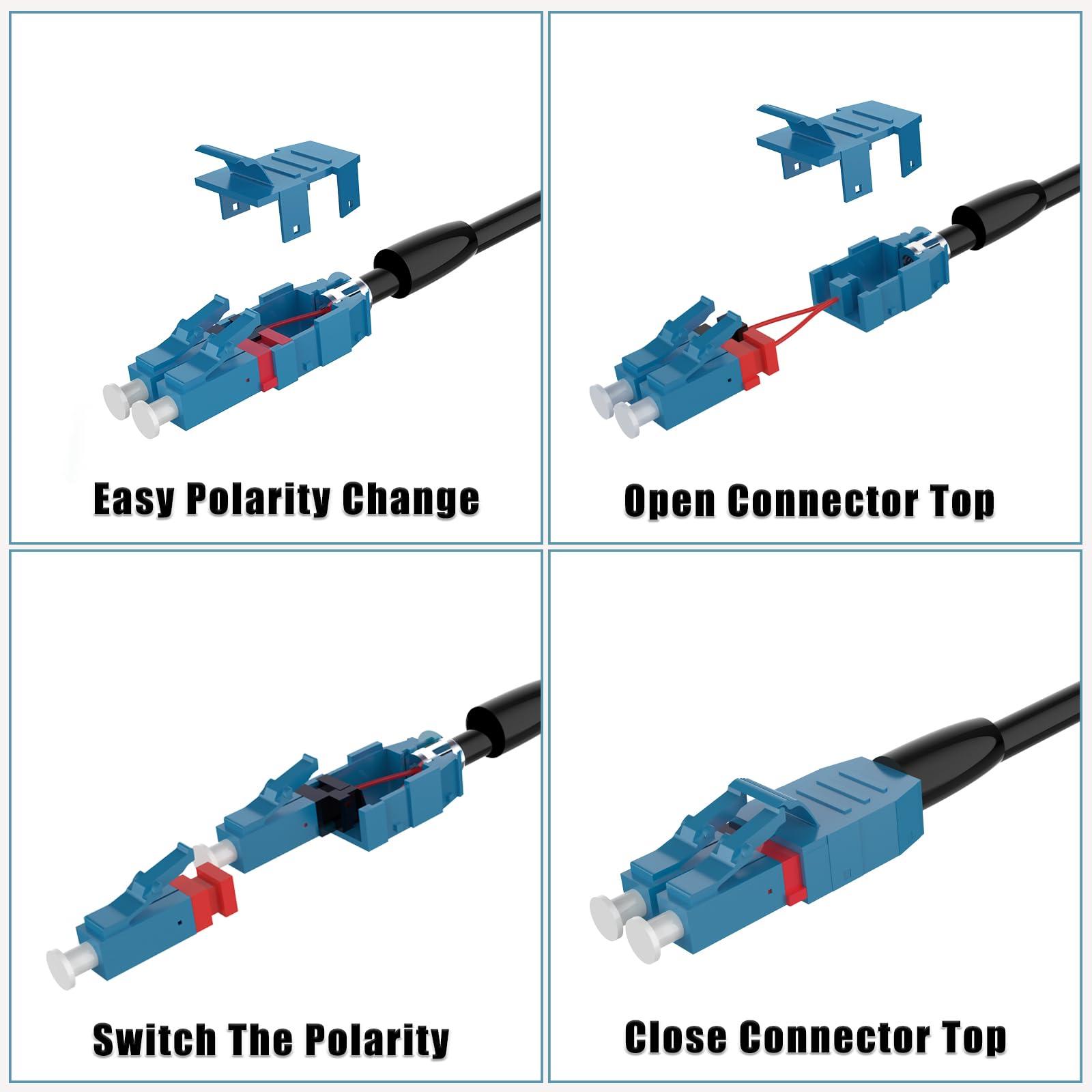 FLYPROFiber FLYPROFiber- 100M/328ft OS2 LC to LC Outdoor Armored, Duplex 9/125 Uniboot SM Fiber Optic Cable, Cable Length Options: 10m-300m, 1G/10GB Single Mode Duplex LC-LC 9/125 um, OD-5mm, LSZH